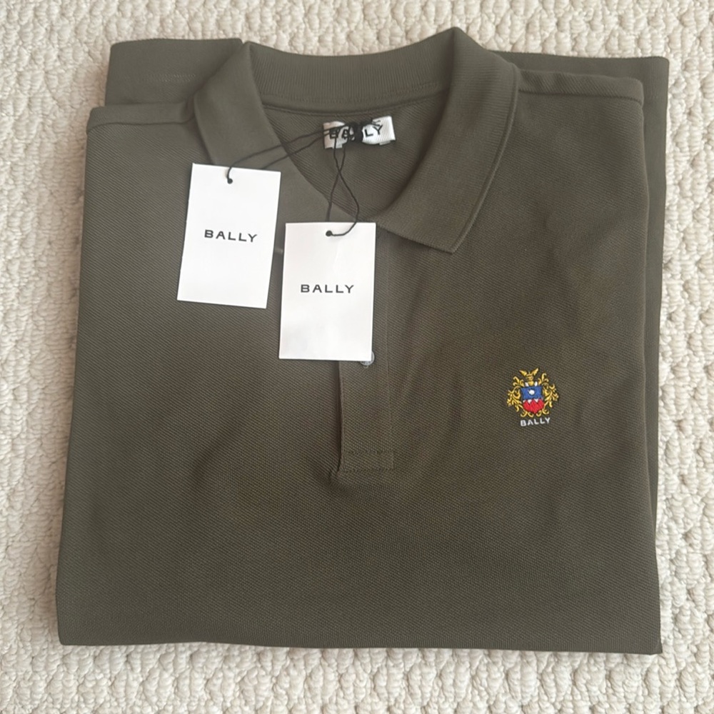 Bally men’s polo short sleeve shirt, olive green